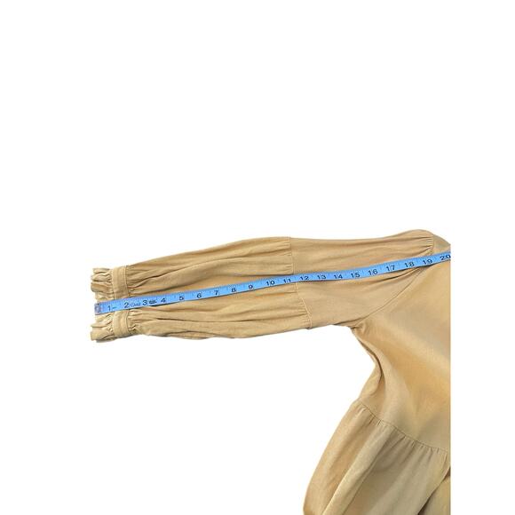 Anthropologie Maeve Yellow Office Work Tie Neck Long Sleeve Blouse Size X-Small - Picture 10 of 10